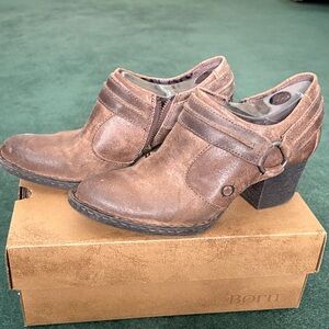Born Women's Distressed Brown Ankle Booties